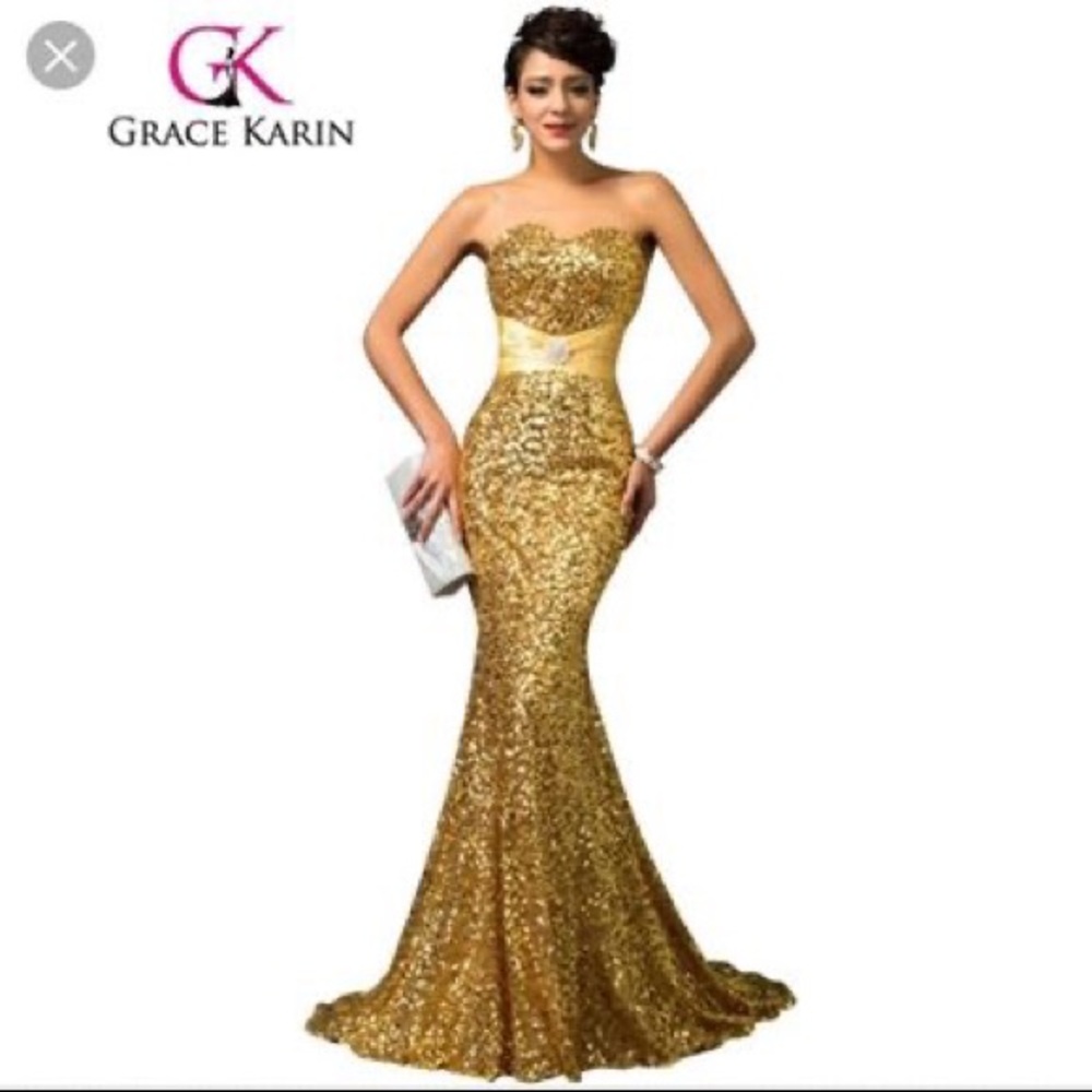 Red Sequin Mermaid Prom Dress NWT